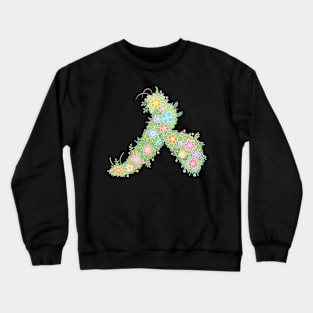 "ㅅ" Floral Letter Hangeul Crewneck Sweatshirt